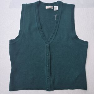 Wool  Sweater Vest for Women Trendy Sleeveless Cardigan Solid Color Button Down